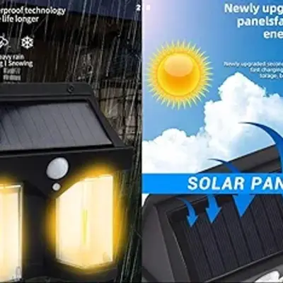 Applique solaire extérieure avec détecteur de mouvement et double éclairage LED