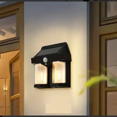 Applique solaire extérieure avec détecteur de mouvement et double éclairage LED