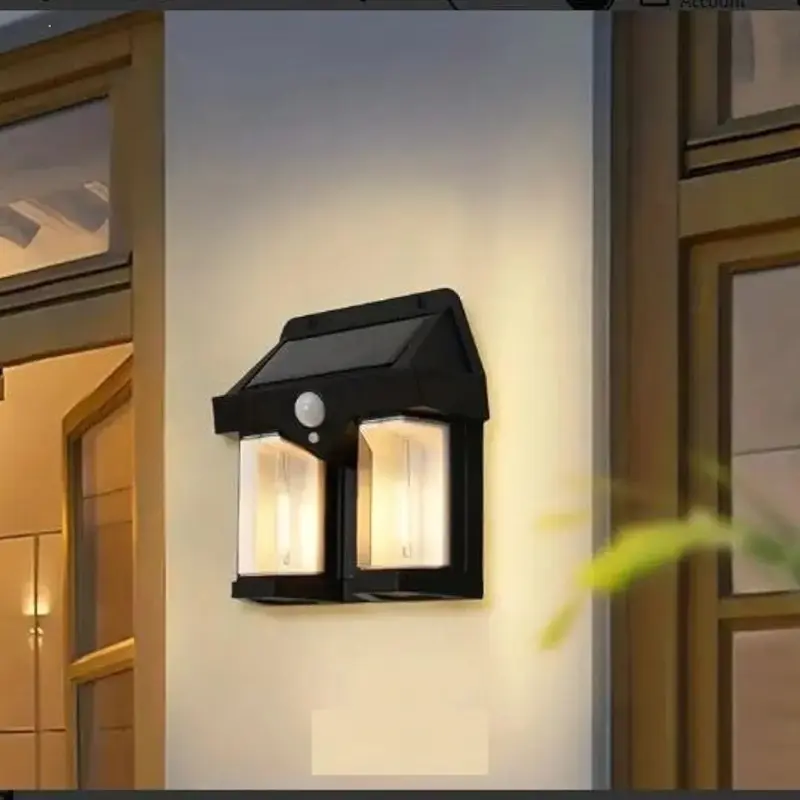 Applique solaire extérieure avec détecteur de mouvement et double éclairage LED