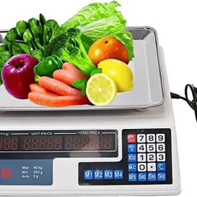 Balance électronique de calcul de prix avec plateau inox et affichage LED