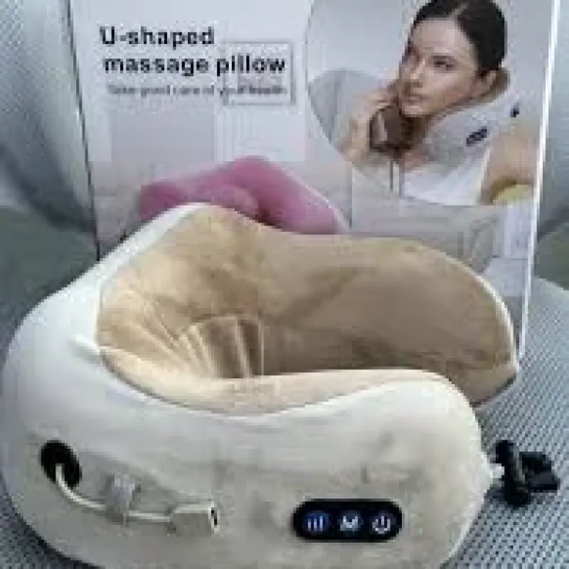 Coussin de massage cervical en forme U avec fonctions de relaxation intégrées