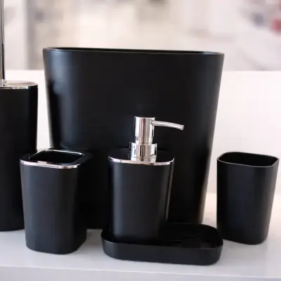 Ensemble d’accessoires de salle de bain design mat noir set complet moderne