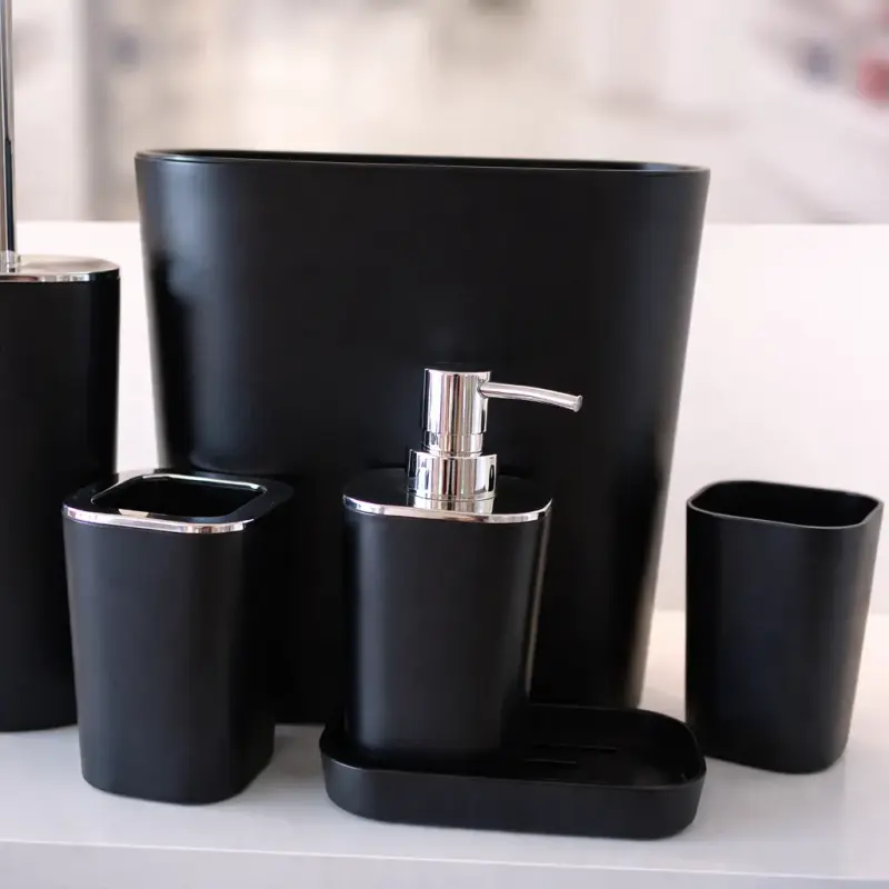 Ensemble d’accessoires de salle de bain design mat noir set complet moderne