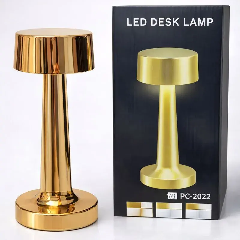 Lampe de bureau LED design moderne finition dorée pour éclairage intérieur