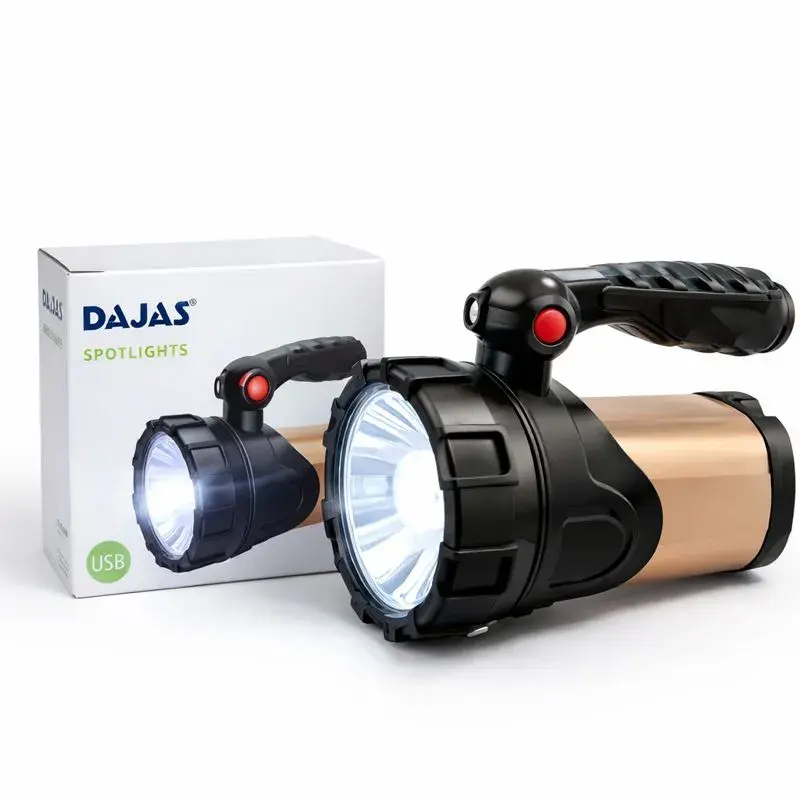 Lampe torche rechargeable puissante WEIDAJI 20W avec poignée pivotante