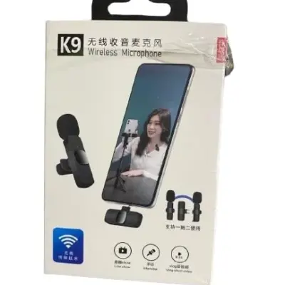 Microphone sans fil K9 pour smartphone avec double micro et récepteur USB