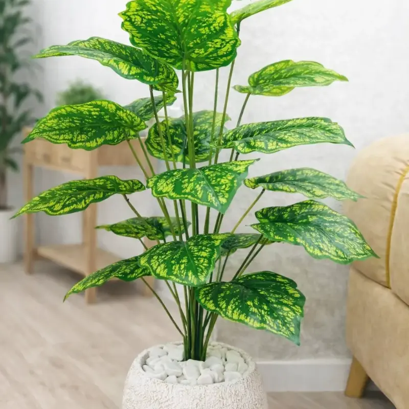 Plante artificielle décorative feuillage tropical en pot design – hauteur 1,15 m