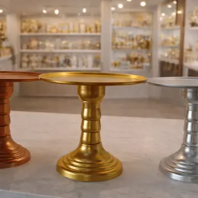 Présentoir à gâteau en métal décoratif sur pied – Support élégant pour desserts et pâtisseries