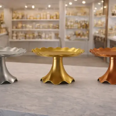 Présentoir à gâteau en métal sur pied – Plateau décoratif élégant pour desserts et pâtisseries
