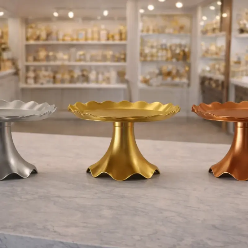 Présentoir à gâteau en métal sur pied – Plateau décoratif élégant pour desserts et pâtisseries