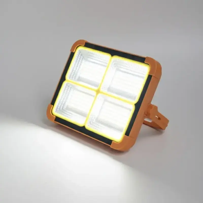 Projecteur solaire portable LED rechargeable avec panneau solaire intégré