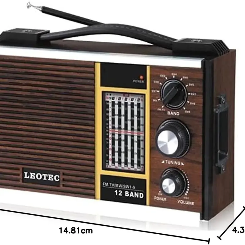 Radio portable LEOTEC vintage rechargeable avec haut-parleur intégré
