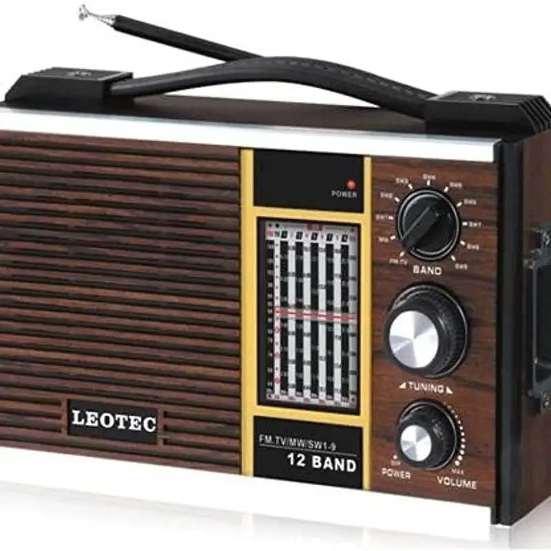 Radio portable LEOTEC vintage rechargeable avec haut-parleur intégré