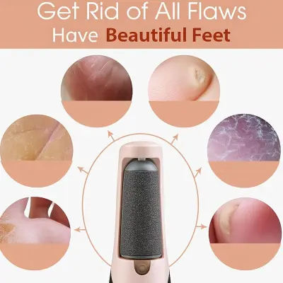 Râpe électrique pour pieds rechargeable avec têtes interchangeables