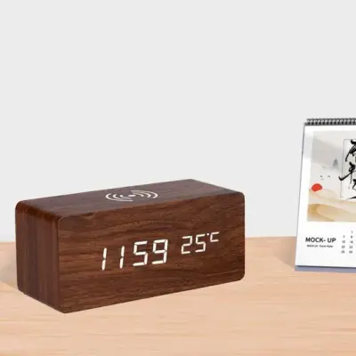 Réveil numérique LED miroir avec affichage heure et alarme intégrée