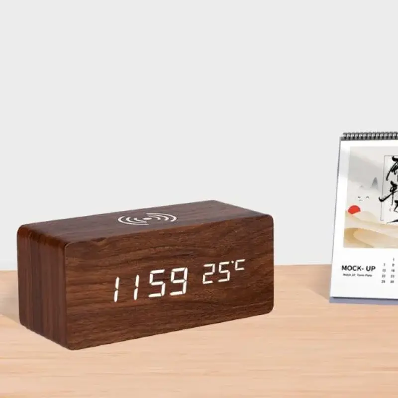 Réveil numérique LED miroir avec affichage heure et alarme intégrée