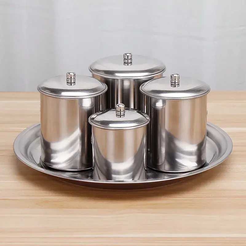 Service à thé arabe 12 pièces en acier inoxydable avec plateau