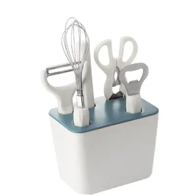 Support de rangement pour ustensiles de cuisine avec compartiments intégrés