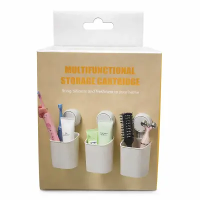 Support mural multifonction pour rangement salle de bain avec ventouse