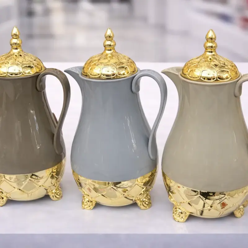 Thermos isotherme luxe avec couvercle doré – Élégance orientale