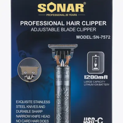 Tondeuse professionnelle SONAR SN-7572 rechargeable avec lame réglable